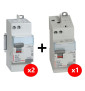 LEGRAND - LOT de 3 inter différentiels DX3 - AUTO - (2 - ID 2x40A 30mA AC - ID 1x40A 30mA A) 411632x2 + 411638