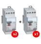 LEGRAND - LOT de 3 inter différentiels DX3 - (2 - ID 2x40A 30mA AC - ID 2x40A 30mA A) 411611x2 + 411617