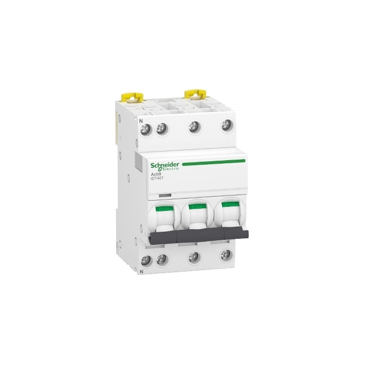 Schneider - DT40 - Disjoncteur 3P+N - 10A - 6kA - courbe D - A9N21074