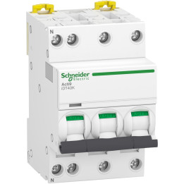 Schneider - Acti9 IDT40K - disjoncteur modulaire - 3p+n - 16A - courbe C - 4500A/4,5KA - A9P71716