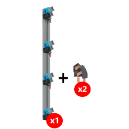 Legrand - Répartition verticale VX 3 optimisée Drivia 4R - équipé 2x63A - 405002 + 405009x2