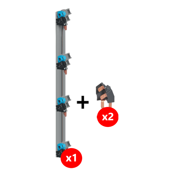 Legrand - Répartition verticale VX 3 optimisée Drivia 4R - équipé 2x63A - 405002 + 405009x2