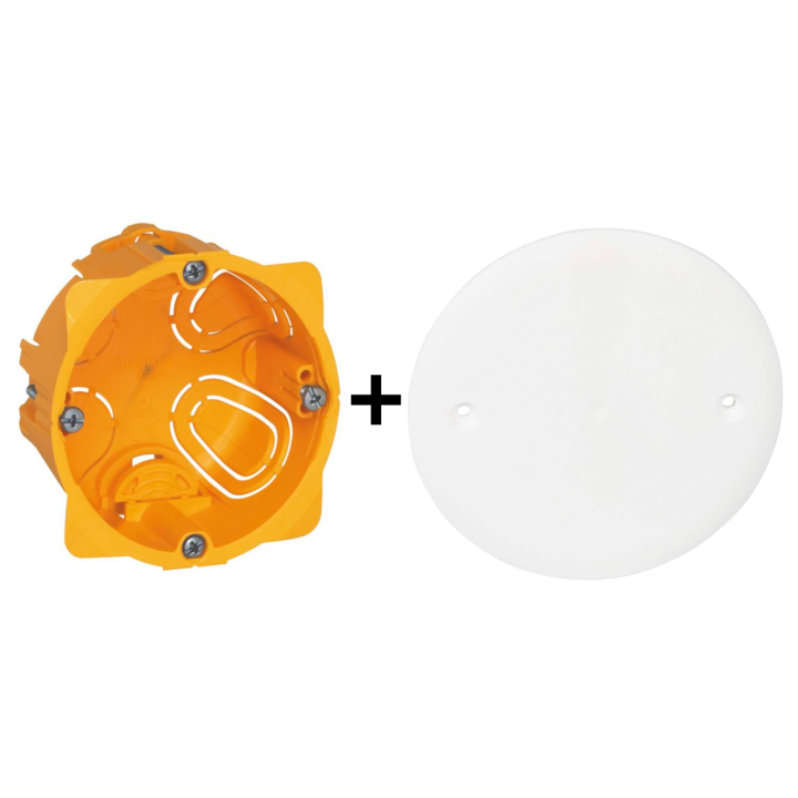 Legrand Batibox - Boîte encastrée prof. 40 + Couvercle universel D85mm - 080041 + 080180