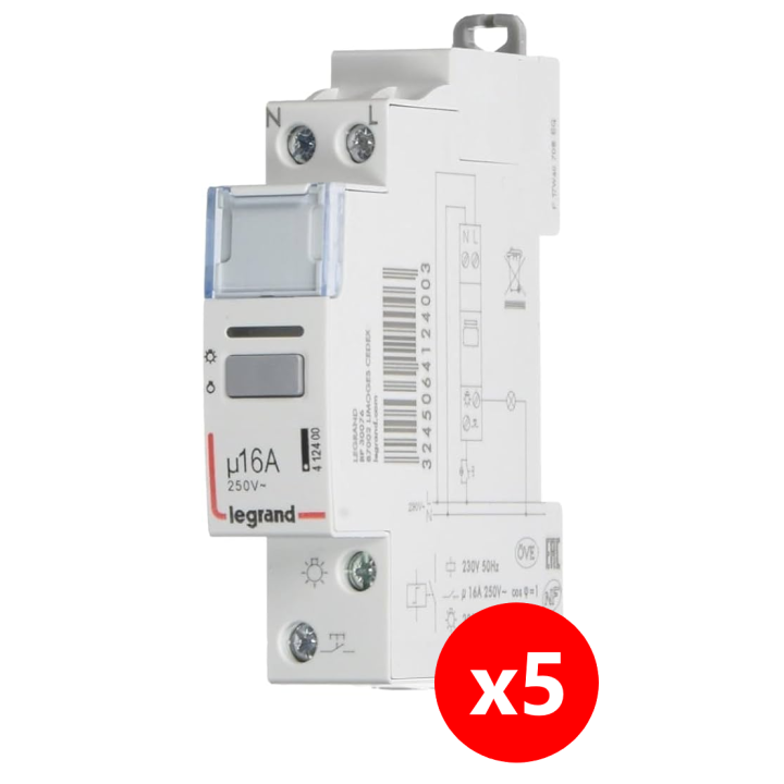 Legrand - LOT - Télérupteur CX3 silencieux unipolaire 16A - 230V - 412400x5