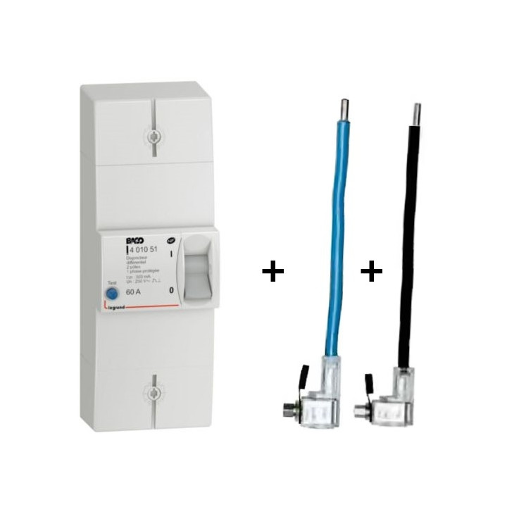 Legrand - Disjoncteur de branchement EDF 60A instantané + Embout EDF 60A 16mm2 - 401051+embout