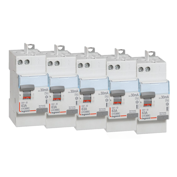 LEGRAND - LOT de 5 inter différentiels DX3 - ID 2x63A - 30mA AC - 411650 x 5