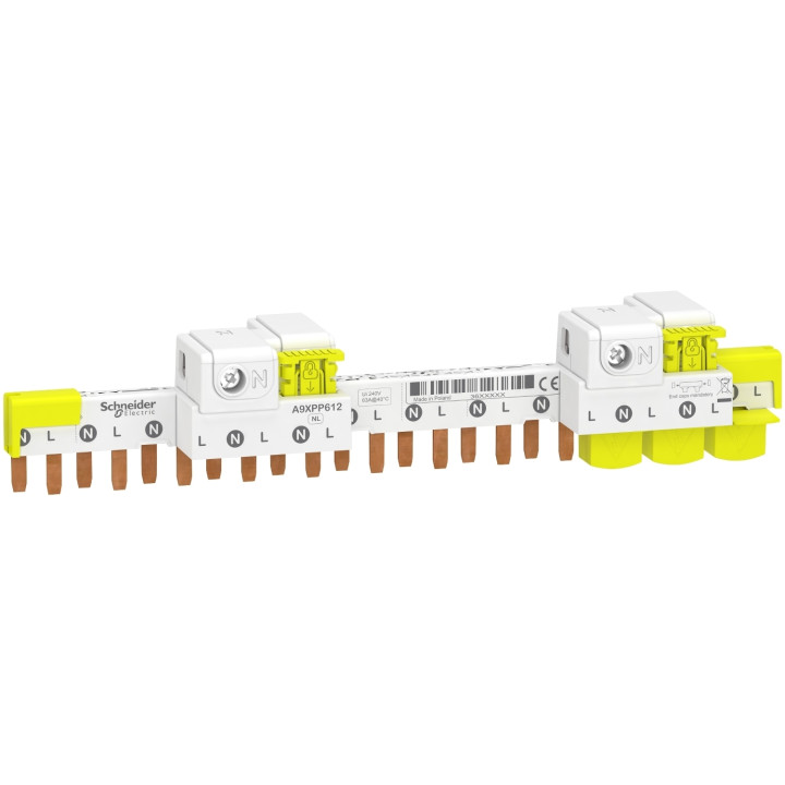 Schneider - Acti9 iDT40 - peigne avec connecteur - 1P+N - 12 modules de 18mm - 63A - A9XPP612