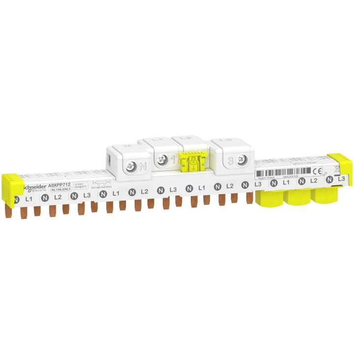 Schneider - Acti9 iDT40 - peigne avec connecteur - 3P+N - 12 modules de 18mm - 63A - A9XPP712