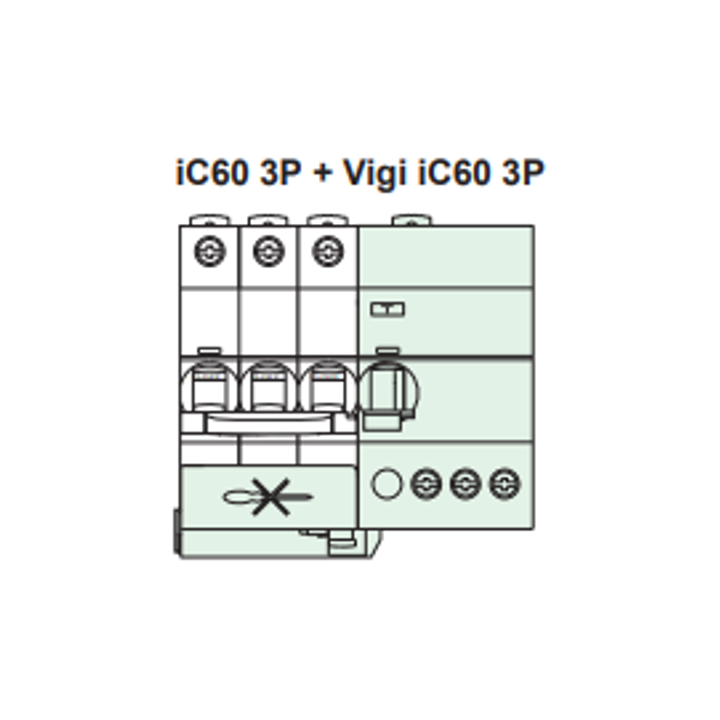 Schneider - Acti9 - iC60 - Bloc diff Vigi - 3P - 25A - 30mA - 400v -  type AC - Réf : A9Q11325
