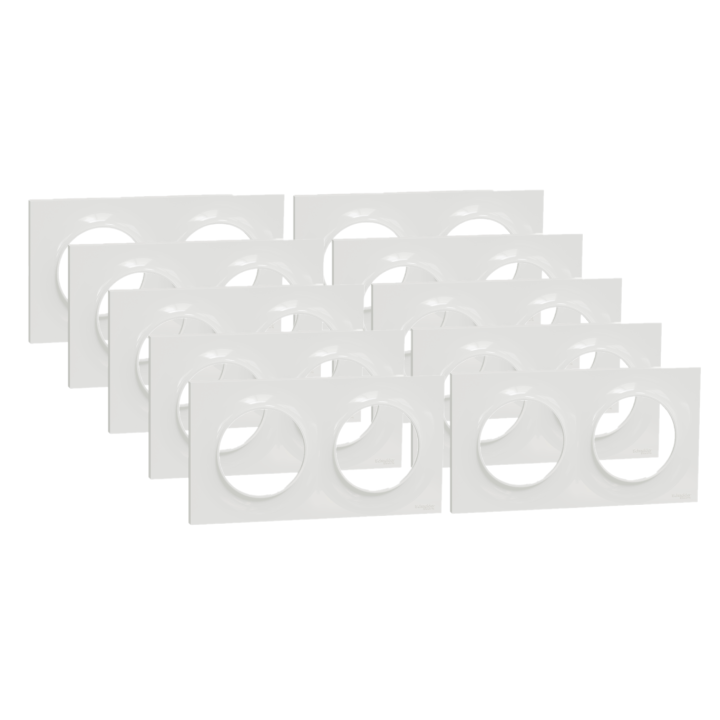Schneider - Odace - Styl - LOT - Plaque 2 postes - entraxe 71 mm - Réf : S520704x10