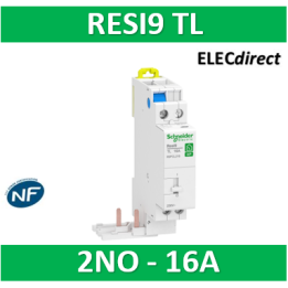 Schneider - Télérupteur RESI9 TL - Bipolaire - 2NO 16A - 250V - R9PCL216