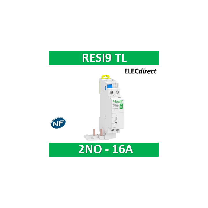 Schneider - Télérupteur RESI9 TL - Bipolaire - 2NO 16A - 250V - R9PCL216