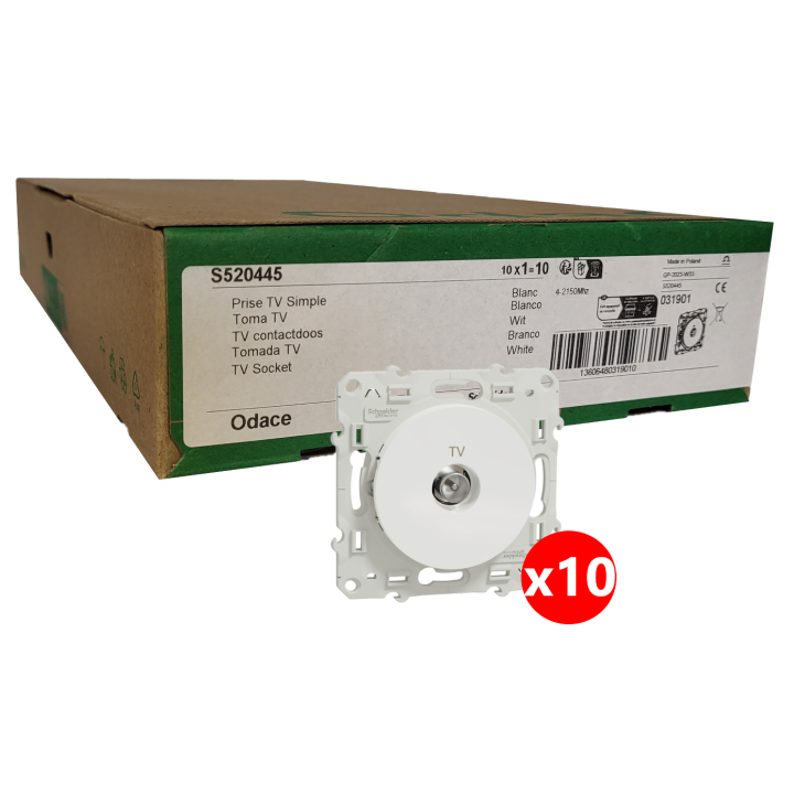 Schneider Odace - Prise TV simple - Réf : S520445x10