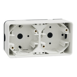 Schneider - Mureva Styl - Boîte 2 postes horizontale composable - en saillie - IP55 - IK08 - blanc - Réf : MUR39914