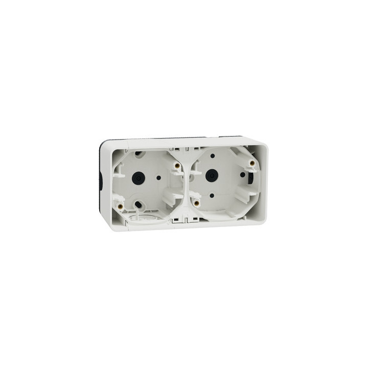 Schneider - Mureva Styl - Boîte 2 postes horizontale composable - en saillie - IP55 - IK08 - blanc - Réf : MUR39914