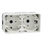 Schneider - Mureva Styl - Boîte 2 postes horizontale composable - en saillie - IP55 - IK08 - blanc - Réf : MUR39914