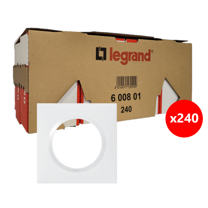 Legrand Dooxie - LOT de 240 plaques carrée 1 poste finition blanc - Réf : 600801x240