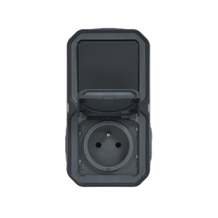 Legrand Plexo - PC 2P+T - 16A - 250V + Va-et-Vient 10A - Complet saillie - Anthracite - IP55/IK08 - Réf : 070067