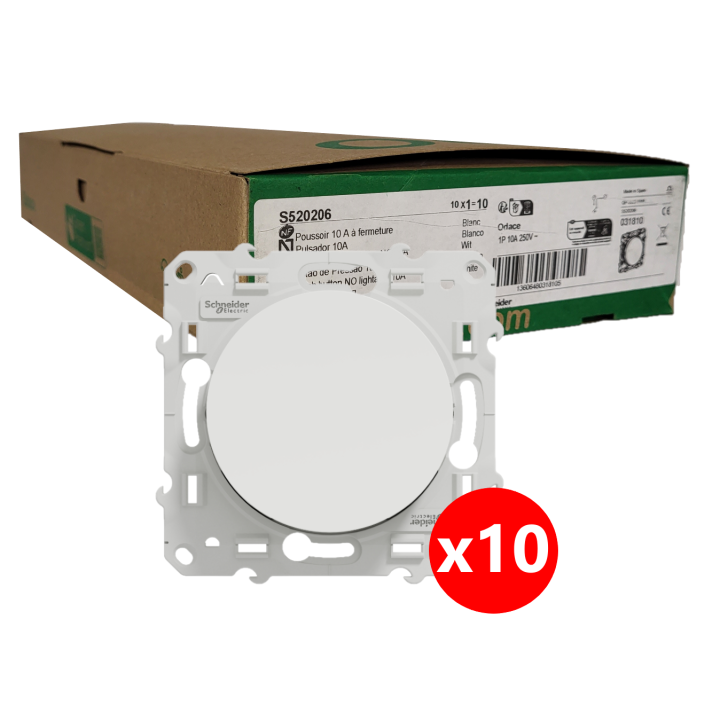 Schneider Odace - Bouton poussoir - 10A - 250V - S520206x10