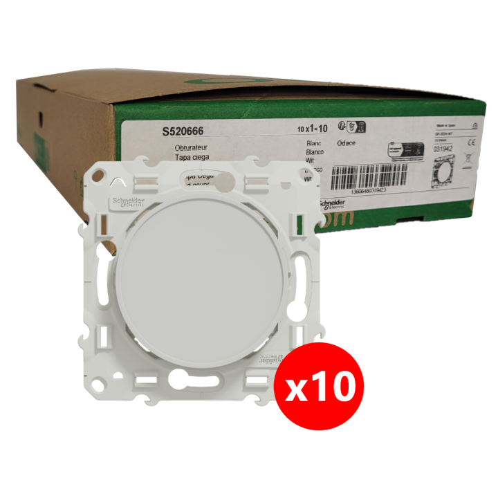 Schneider Odace - Obturateur blanc à vis - Réf : S520666x10