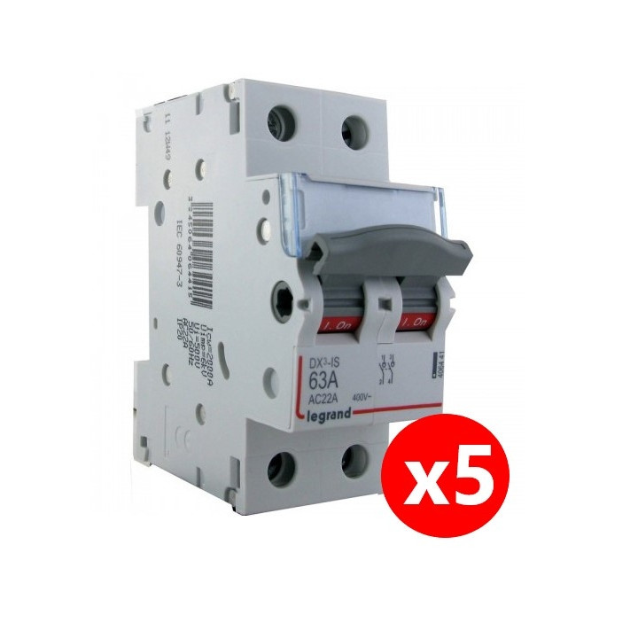 Legrand - DX3 Interrupteur-sectionneur Bipolaire - 63A - Réf : 406441x5