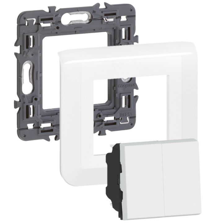 Legrand Mosaic - Double Va-et-Vient complet - 2 module - 10A - 230V - Réf : 099201