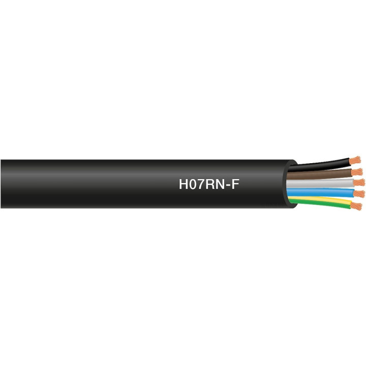 Câble Électrique H07RN-F 5G2.5² - G/N/M/B/VJ - Coupe au mètre - Réf : CABLERNF5G2.5