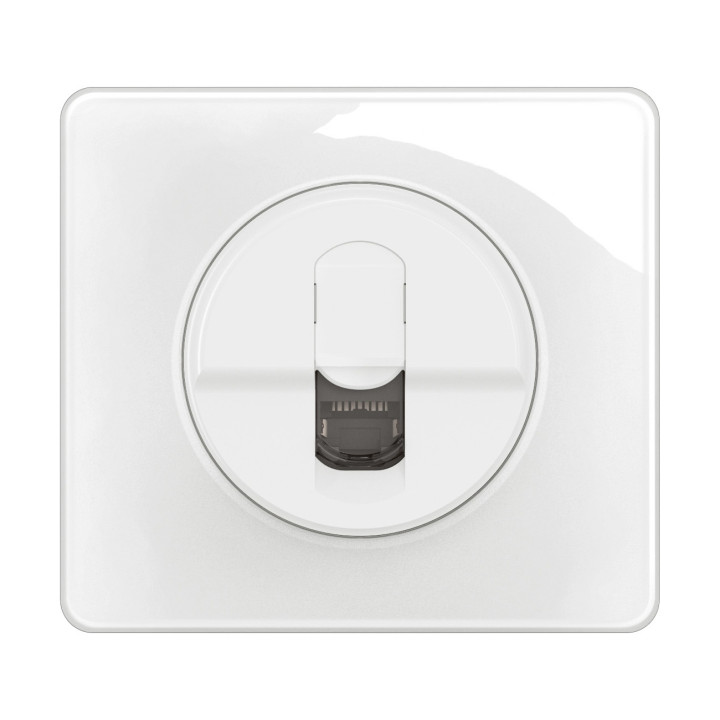 Legrand - Céliane 2024 - Prise RJ45 simple Cat.6A STP complète blanche - 1 poste - Réf : 080251 + CM0346 + CB0346 + CP0001