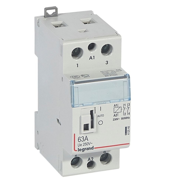 Legrand - Contacteur de puissance bipolaire bobine 230V - 63A - 2O - 2M - 412548