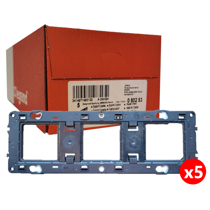 Legrand - Support 3 postes (6M) - Mosaic/Céliane - Fixation VIS - 3 x 2 modules - 080253x5