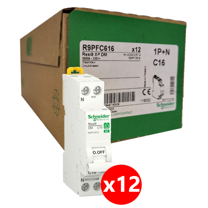 SCHNEIDER - LOT - DISJONCTEUR RESI9 XP (à VIS) - 16A - VIS/VIS - R9PFC616x12
