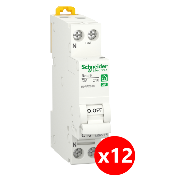 SCHNEIDER - LOT - DISJONCTEUR RESI9 XP (à VIS) - 10A - VIS/VIS - R9PFC610x12