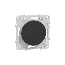 Schneider Odace - Prise RJ45 GRADE 3 - CAT6A - multimédia+ (longue distance) - Anthracite - Réf : S540477