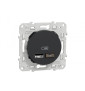 Schneider - Odace Prise double USB Anthracite - Type A+C - 2.4A - Réf : S540401