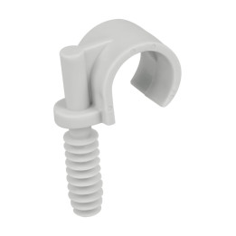 Eur'Ohm - Lot de 100 Clips avec cheville type parapluie pour tubes ou gaine de Ø20 mm - Gris - Réf : 43431