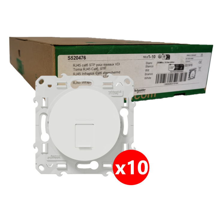 Schneider Odace - Prise RJ 45 cat 6 STP Grade 3 - s520476x10