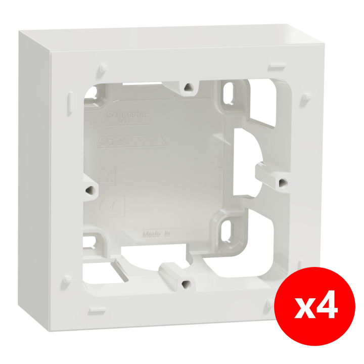 Schneider Odace - Lot de 4 x cadre saillie 1 poste - Réf : S520762x4