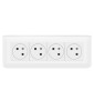 Legrand - Mosaic Link - LOT - Quadruple prise de courant 2P+T avec plaque blanche et support - Réf : 077144L+080253+078818L