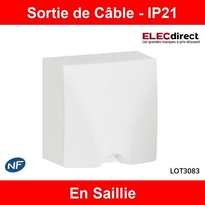Legrand - Sortie de câble IP21 Dooxie en Saillie - finition Blanc - Réf : LOT3083