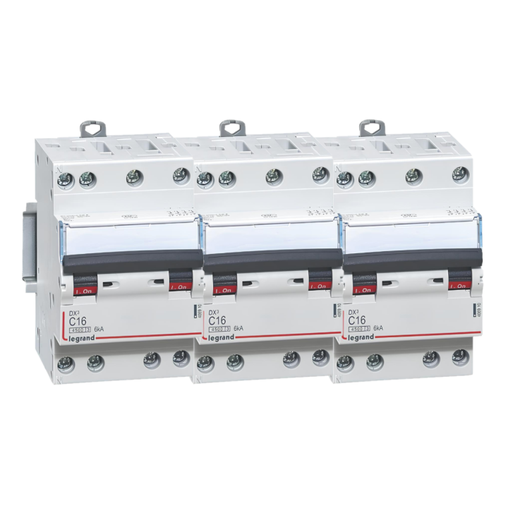 Legrand - Disjoncteur 4P DX3 - 16A - 6kA - courbe C - 406910x3
