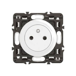 Legrand - Céliane 2024 - Prise électrique affleurante SANS PLAQUE blanc - 2P+T 16A - 1 poste - Réf : CX0111