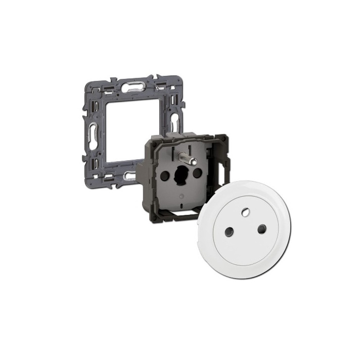 Legrand - Céliane 2024 - Prise électrique affleurante SANS PLAQUE blanc - 2P+T 16A - 1 poste - Réf : CX0111