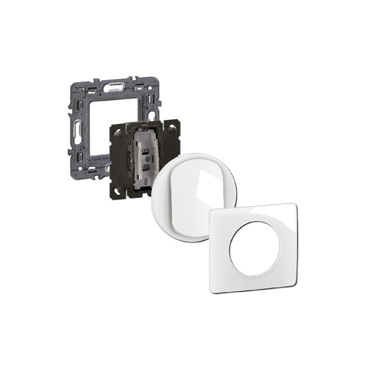 Legrand - Céliane 2024 - Bouton poussoir complet blanc 1 poste - Réf : CG0031