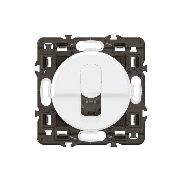 Legrand - Céliane 2024 - Prise RJ45 simple Cat.6 FTP complète blanche - SANS PLAQUE - 1 poste - Réf : CX0345