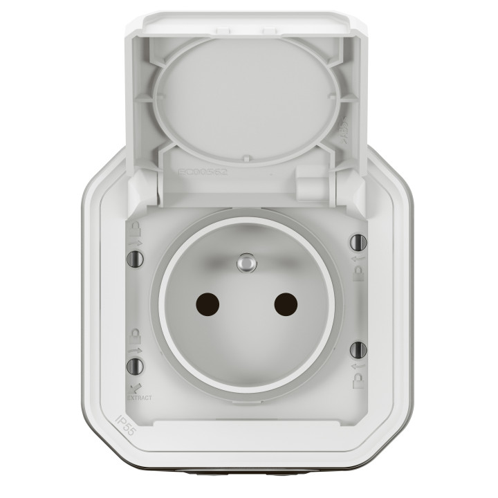 Legrand - Prise de courant 2P+T 16A étanche Plexo Saillie- IP55/IK08 - Blanc - Réf : 069781L