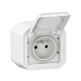 Legrand - Prise de courant 2P+T 16A étanche Plexo Saillie- IP55/IK08 - Blanc - Réf : 069781L