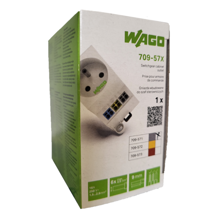 WAGO - Prise modulaire 2P+T 16A 250V avec voyant d'état - Réf : 709-571