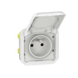Legrand Plexo - Prise de courant 2P+T - 16A - 250V - composable - étanche - IP55/IK08 - Blanc - Réf : 069621L