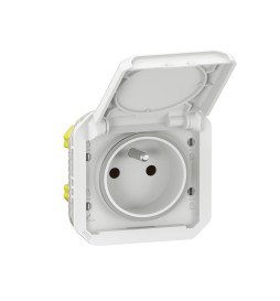 Legrand Plexo - Prise de courant 2P+T - 16A - 250V - composable - étanche - IP55/IK08 - Blanc - Réf : 069621L