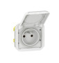Legrand Plexo - Prise de courant 2P+T - 16A - 250V - composable - étanche - IP55/IK08 - Blanc - Réf : 069621L
